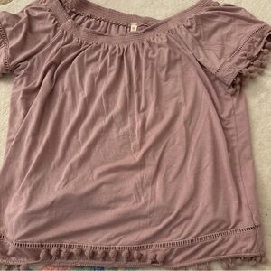 Women's Off-Shoulder Top in Mauve